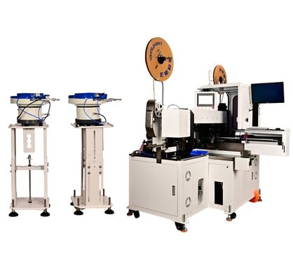 HR-PIS-D Double-End Fully Automatic Wire Processing Center Cut Strip Twist  Tin Crimp & Insert Both Ends 14-32AWG