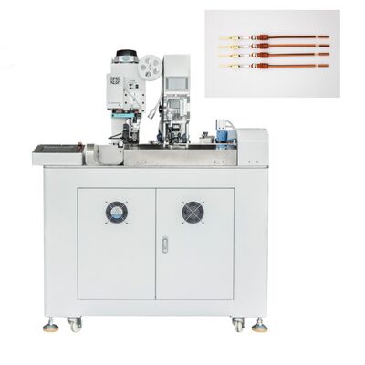 Automatic Wire Crimping Machine with Tube Insertion -One Side Crimp+Other Side Strip Heat Shrink/Fiberglass Tube