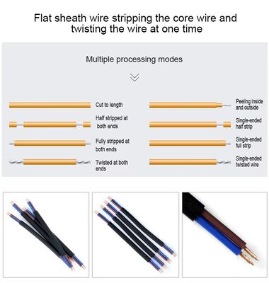 Two Wires Flat Sheathed Cable Jacket Stripping and Inner Cores Stripping Twisting Machine Dual-Head Wire Cut Strip Twist Machine