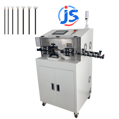 JunSheng Multi-function Cable Stripping Machine with 8-wheel Feeding, 7-inch PLC Screen and High Speed Steel Blades