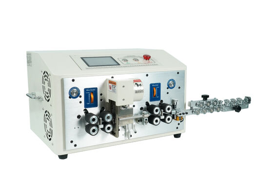 High Efficiency BMS Wire Harness Wire Stripper Machine with High Speed Steel Blades and Eight-Wheel Drive Featuring 5 Inch PLC Screen