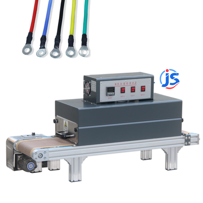 JunSheng Automatic Wire Medium Voltage Heat Shrink Tubing Machine with Far Infrared Heating Tube and High-Temperature Resistant Teflon Mesh Belt for 0 ~ 260 °C Heating Range