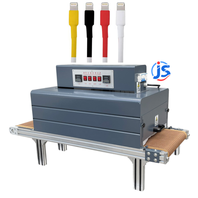 JunSheng Automatic Wire Medical Grade Heat Shrink Tubing Machine with Dual-side Heating and High-Temperature Resistant Teflon Mesh Belt for 0 ~ 260 °C Range