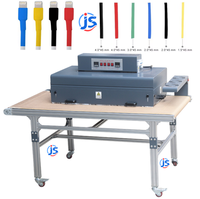 Inline Automatic Wire Polyolefin Heat Shrink Tunnel Machine with Dual-Side Heating and High-Temperature Resistant Teflon Mesh Belt